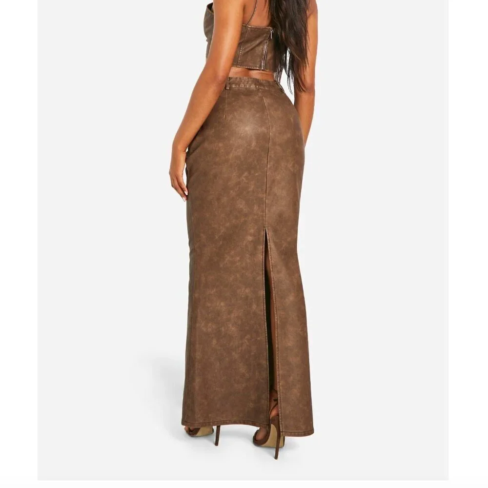 Boohoo washed faux